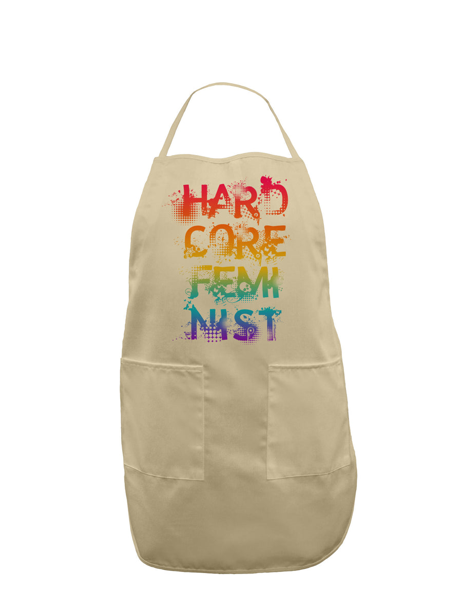 Hardcore Feminist - Rainbow Adult Apron-Bib Apron-TooLoud-White-One-Size-Davson Sales