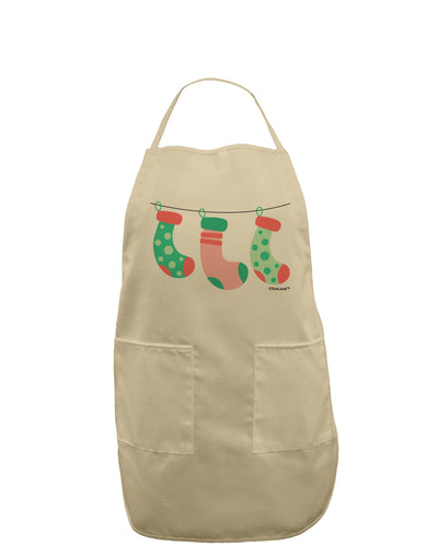 Cute Hanging Christmas Stockings Adult Apron by TooLoud-Bib Apron-TooLoud-Stone-One-Size-Davson Sales