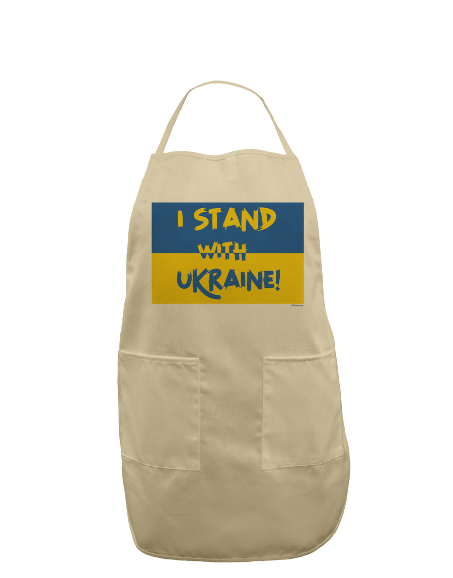 I stand with Ukraine Flag Adult Apron-Bib Apron-TooLoud-White-One-Size-Davson Sales