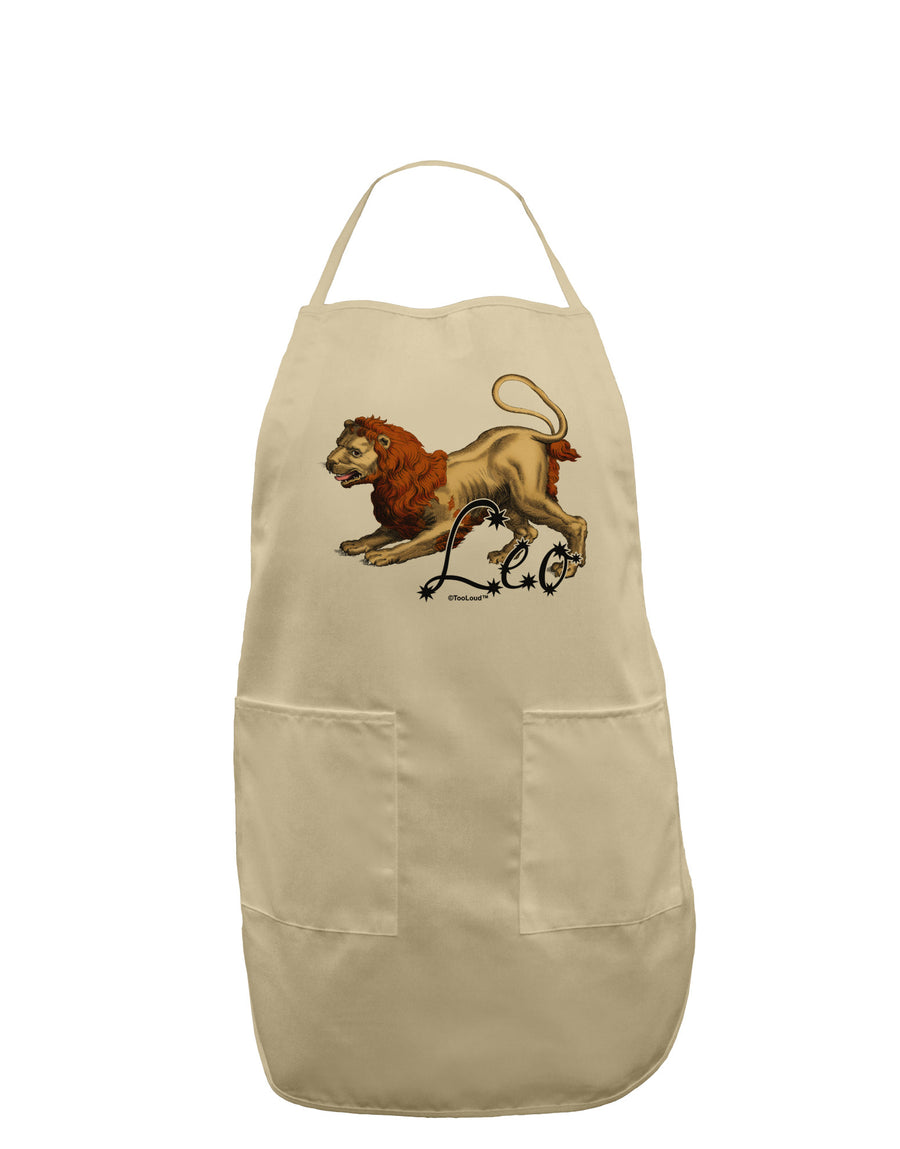 Leo Color Illustration Adult Apron-Bib Apron-TooLoud-White-One-Size-Davson Sales