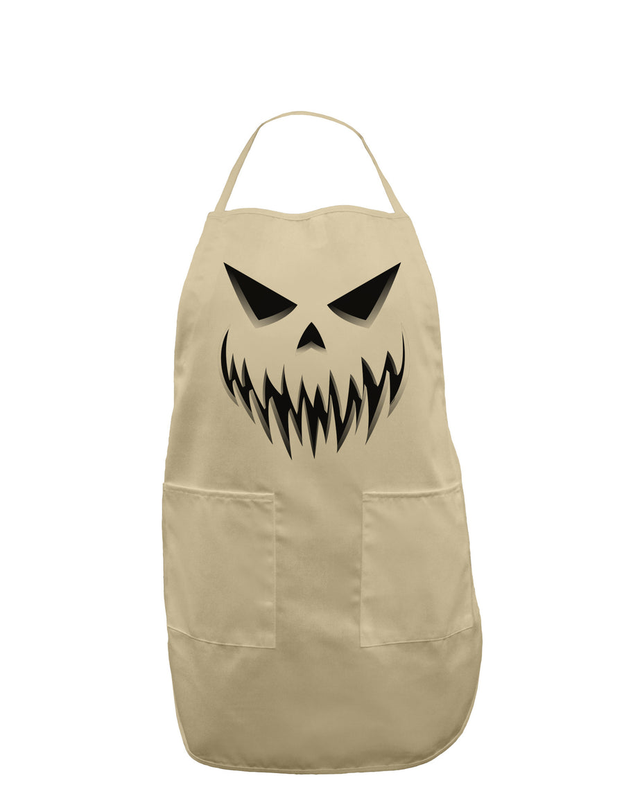 Scary Evil Jack O' Lantern Pumpkin Face Adult Apron-Bib Apron-TooLoud-White-One-Size-Davson Sales
