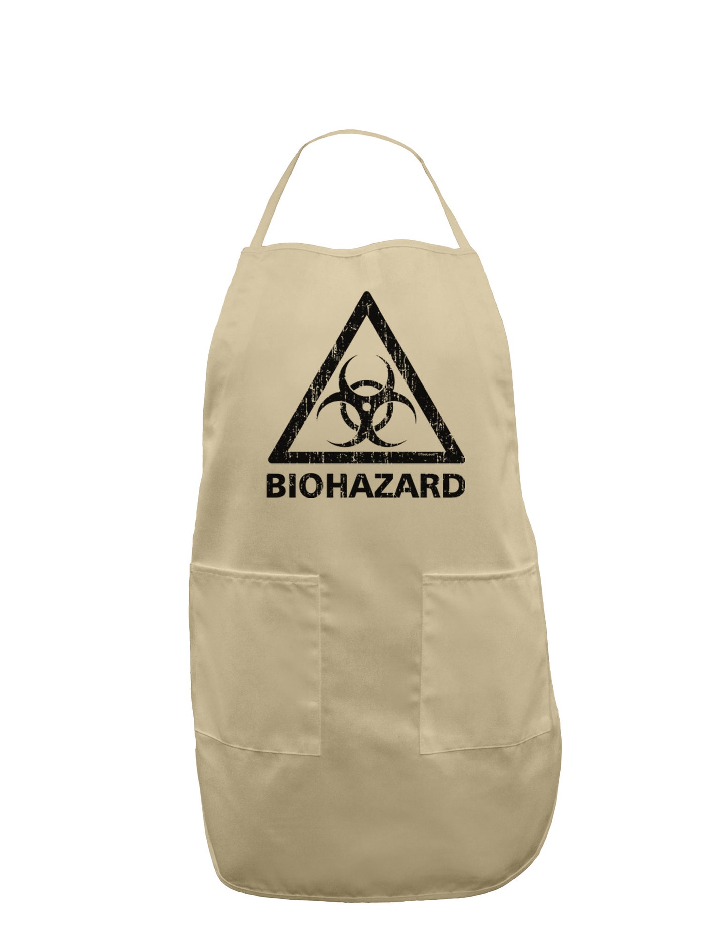 Biohazard Sign Distressed Adult Apron-Bib Apron-TooLoud-Stone-One-Size-Davson Sales