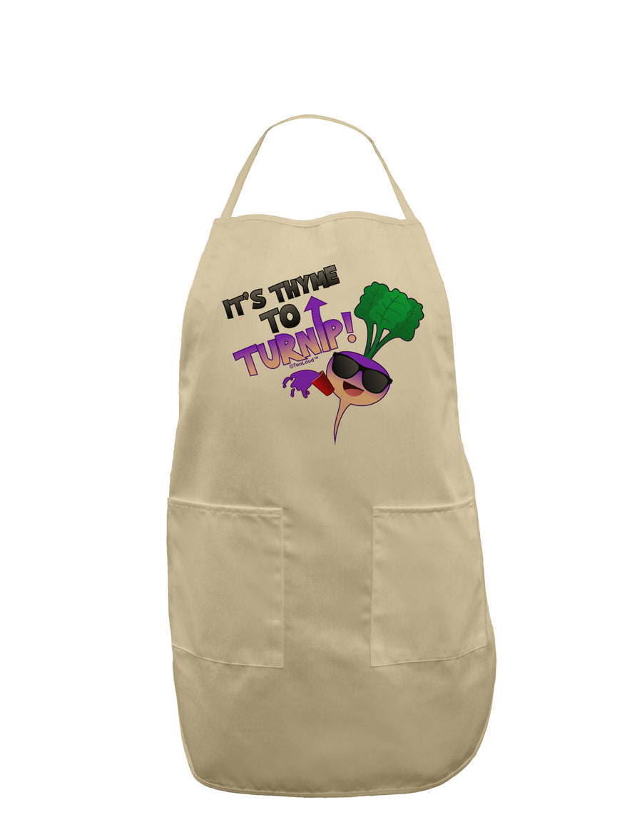 It's Thyme To Turnip Adult Apron-Bib Apron-TooLoud-White-One-Size-Davson Sales