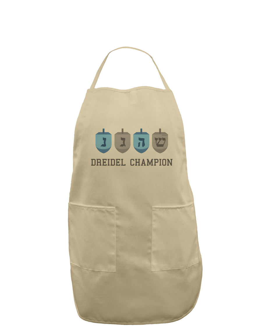 Dreidel Champion Hanukkah Adult Apron-Bib Apron-TooLoud-White-One-Size-Davson Sales