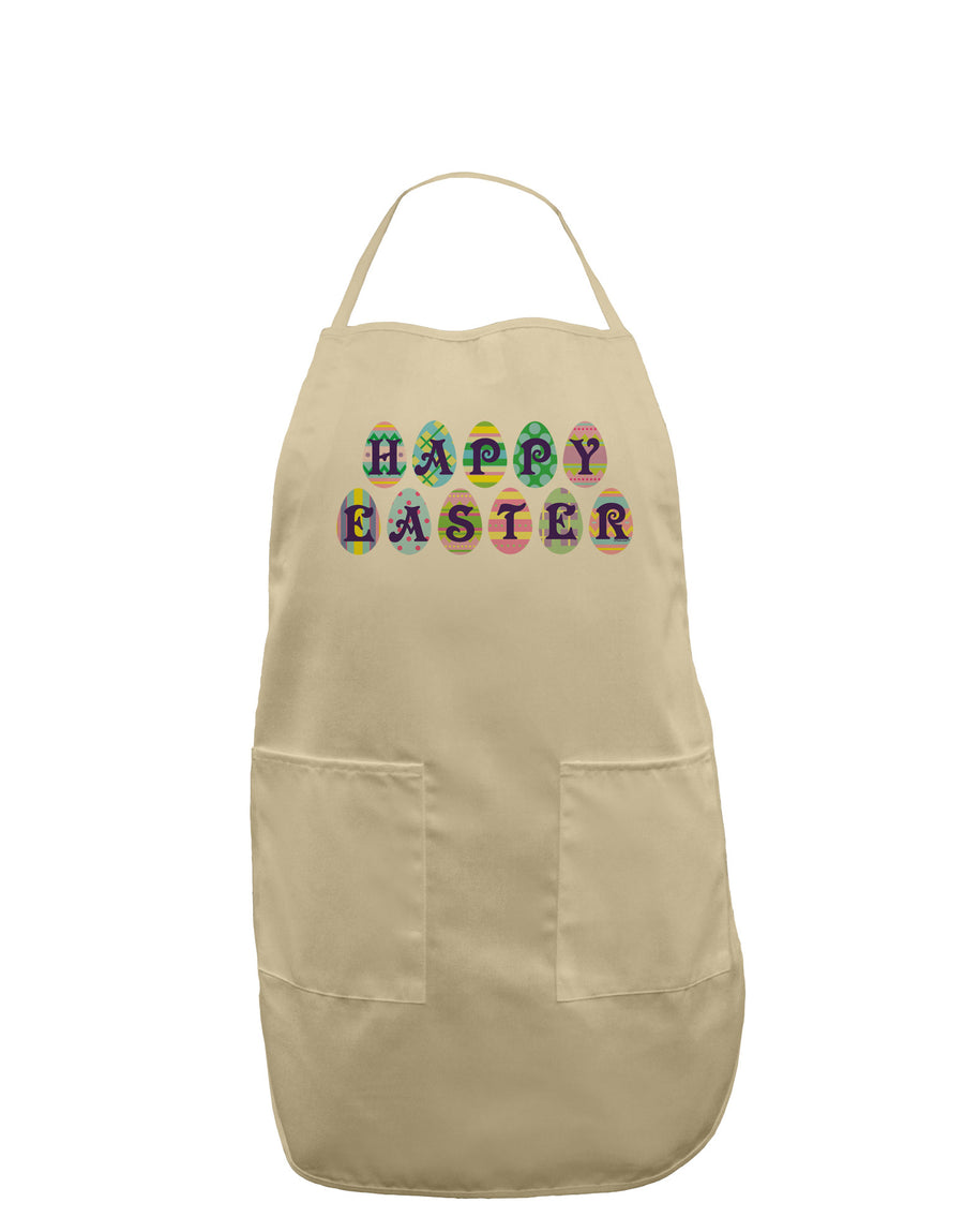 Easter Eggs Happy Easter Adult Apron-Bib Apron-TooLoud-White-One-Size-Davson Sales
