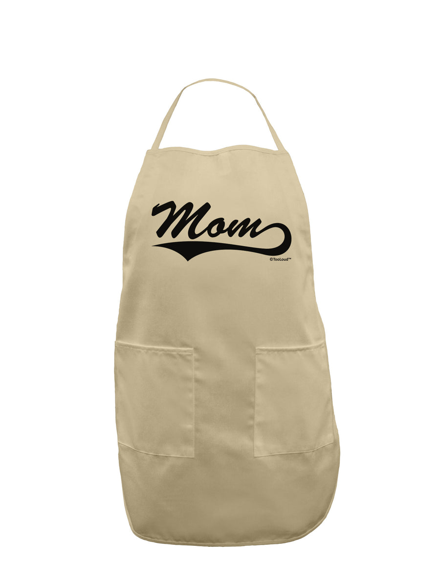 Mom - Sports Tail Script Adult Apron by TooLoud-Bib Apron-TooLoud-White-One-Size-Davson Sales