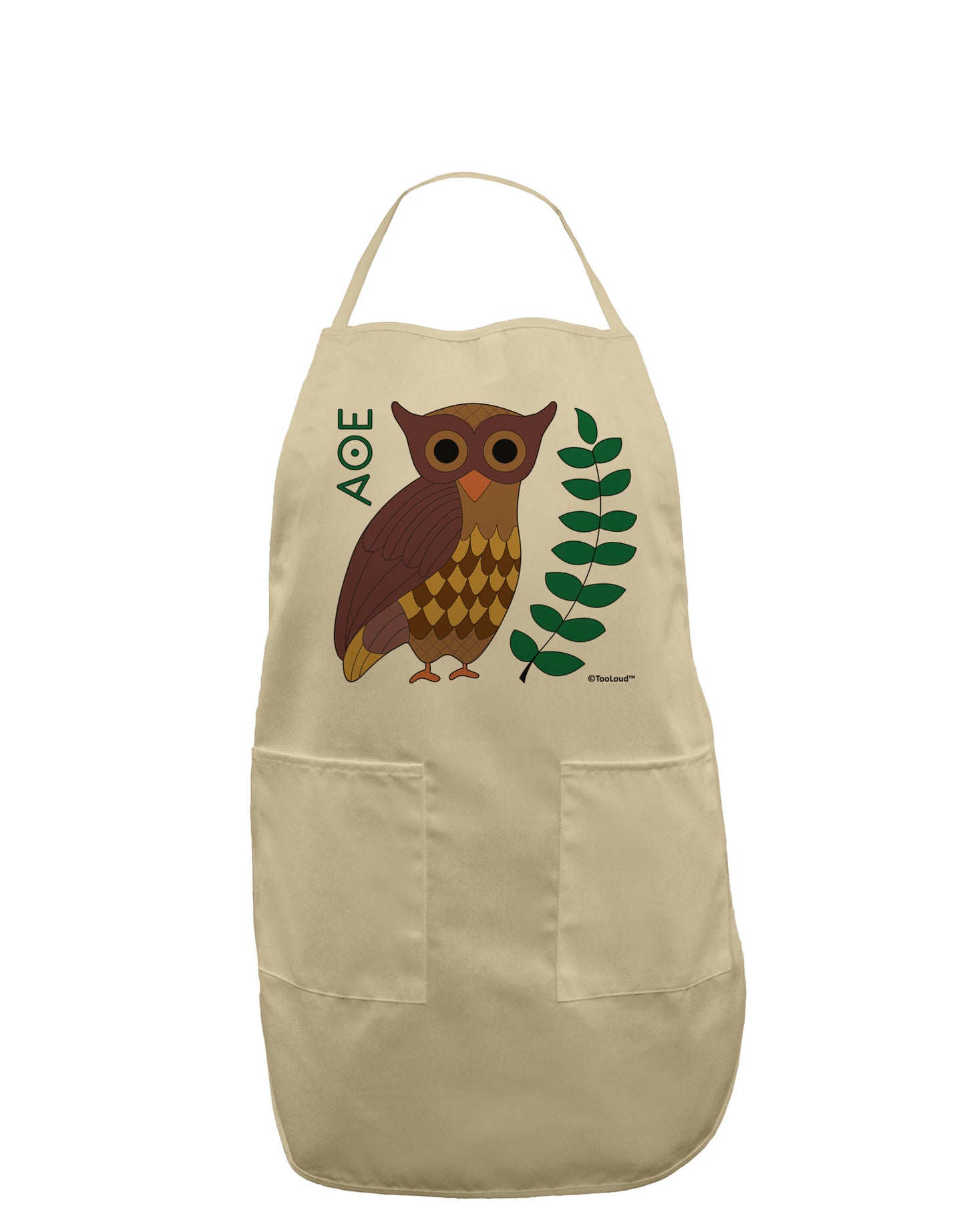 Owl of Athena Adult Apron by TooLoud-Bib Apron-TooLoud-Stone-One-Size-Davson Sales