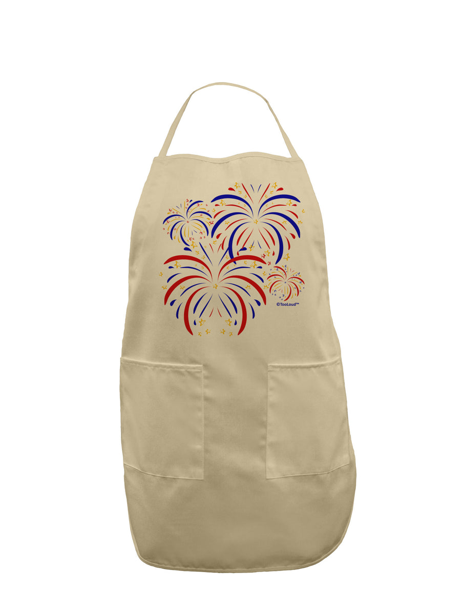 Patriotic Fireworks with Bursting Stars Adult Apron by TooLoud-Bib Apron-TooLoud-White-One-Size-Davson Sales