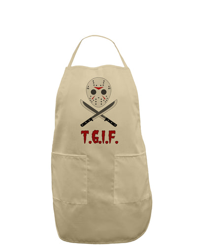 Scary Mask With Machete - TGIF Adult Apron-Bib Apron-TooLoud-Stone-One-Size-Davson Sales