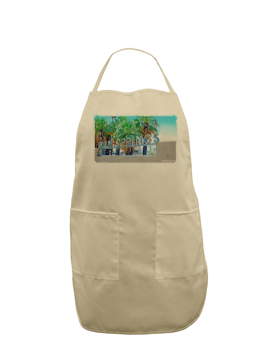 Palm Springs Watercolor Adult Apron-Bib Apron-TooLoud-White-One-Size-Davson Sales