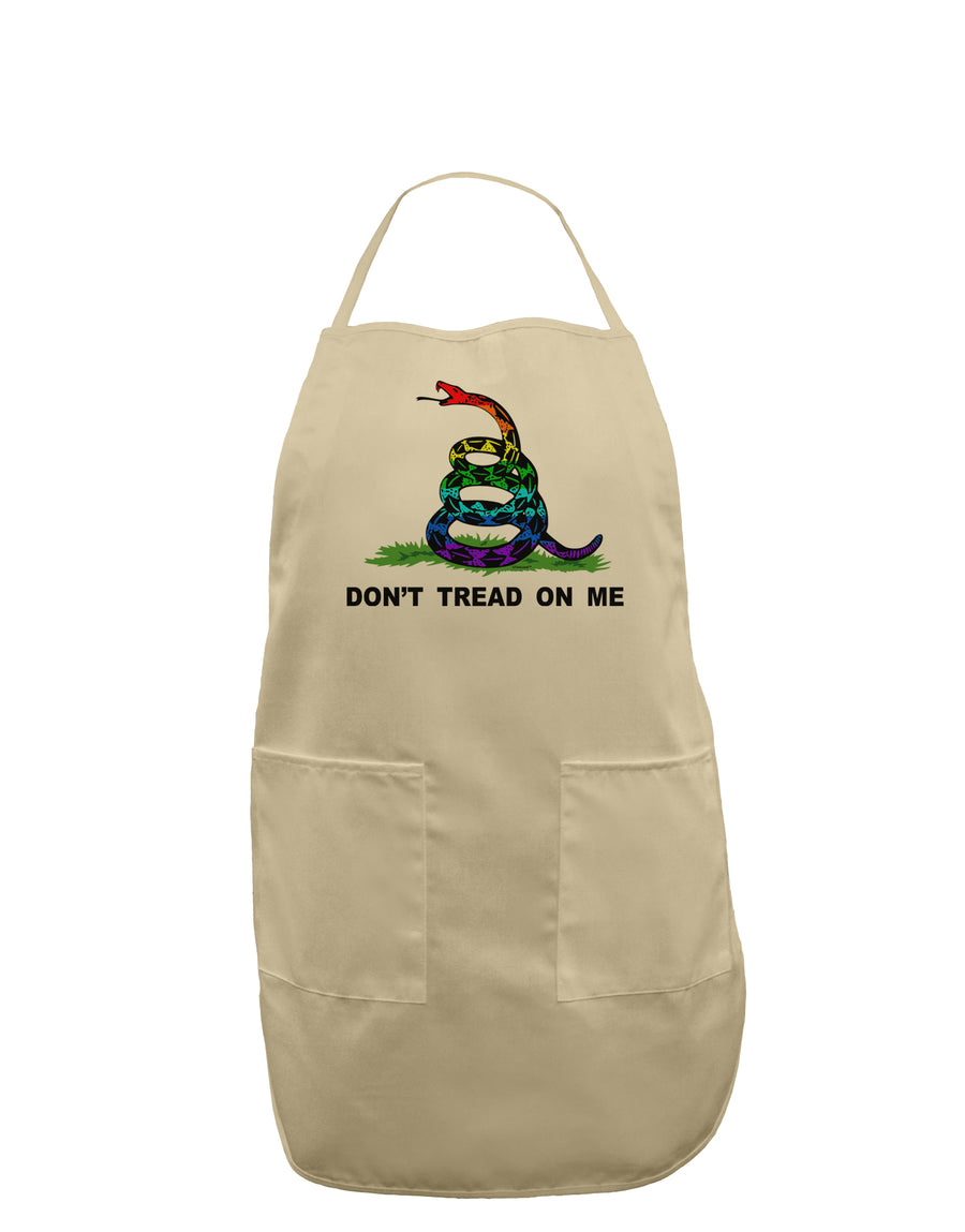 LGBT Freedom Rainbow Don't Tread on Me Adult Apron-Bib Apron-TooLoud-White-One-Size-Davson Sales