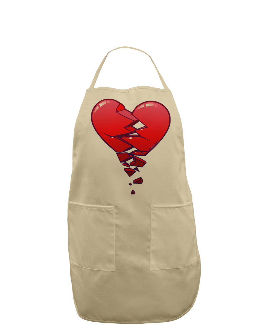 Crumbling Broken Heart Adult Apron by-Bib Apron-TooLoud-White-One-Size-Davson Sales