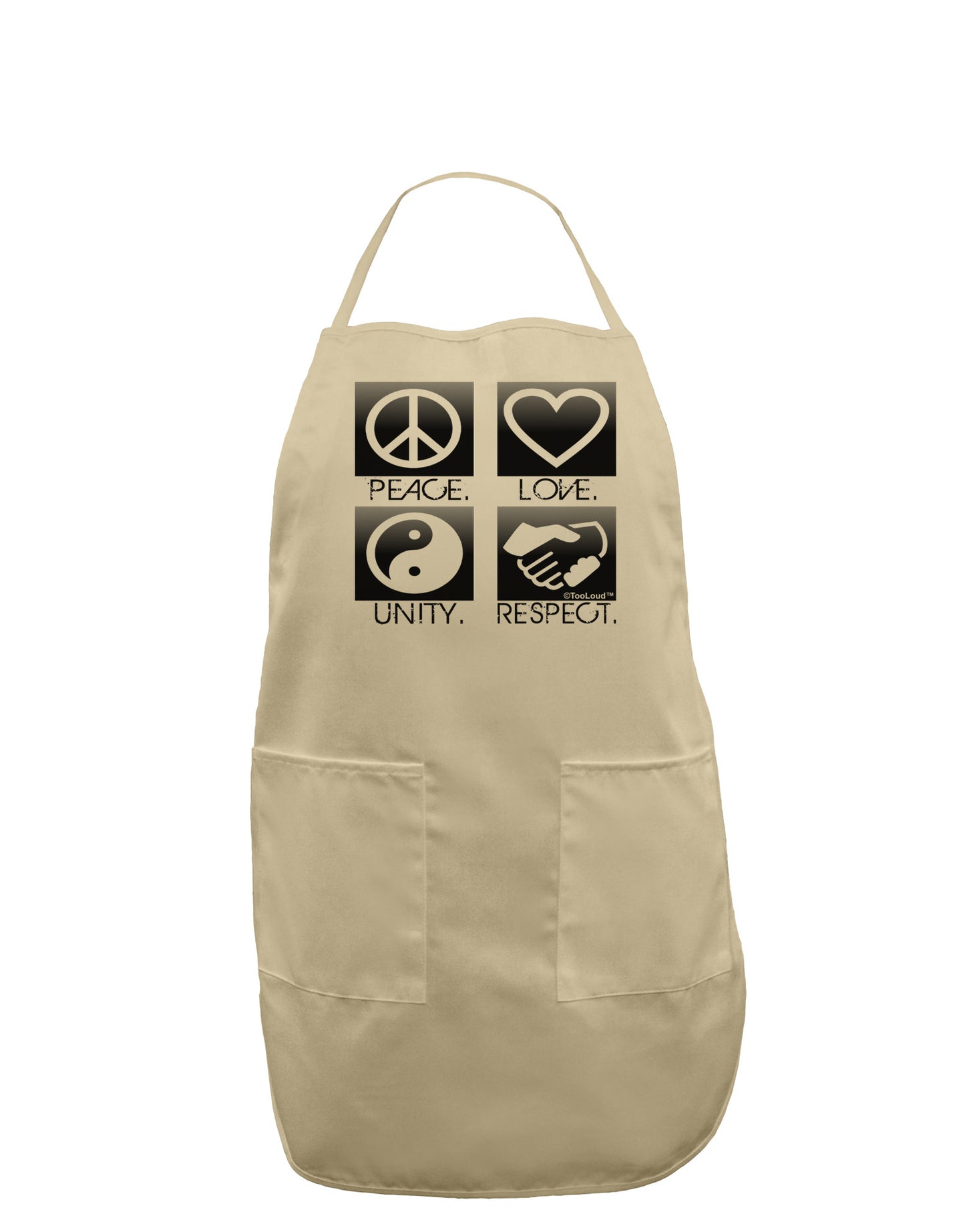 PLUR Squares BnW Adult Apron-Bib Apron-TooLoud-Stone-One-Size-Davson Sales