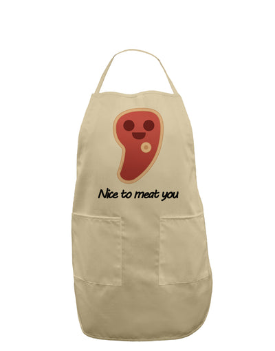 Steak - Nice to Meat You Adult Apron-Bib Apron-TooLoud-Stone-One-Size-Davson Sales