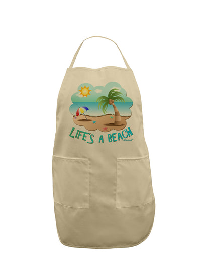 Fun Summer Beach Scene - Life's a Beach Adult Apron by TooLoud-Bib Apron-TooLoud-Stone-One-Size-Davson Sales