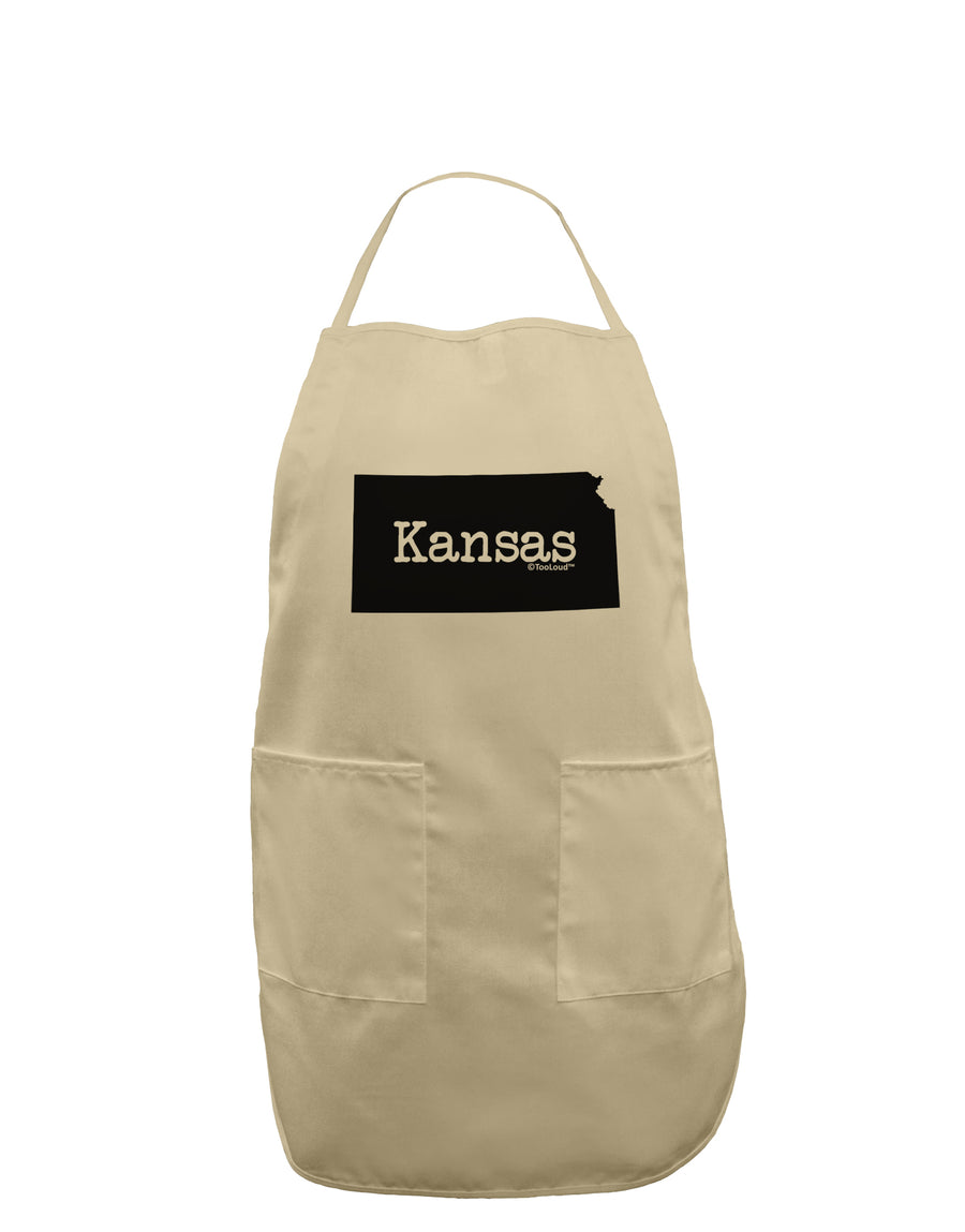 Kansas - United States Shape Adult Apron by TooLoud-Bib Apron-TooLoud-White-One-Size-Davson Sales