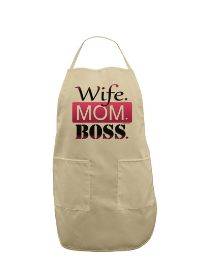 TooLoud Wife Mom Boss Adult Apron-Bib Apron-TooLoud-Stone-One-Size-Davson Sales