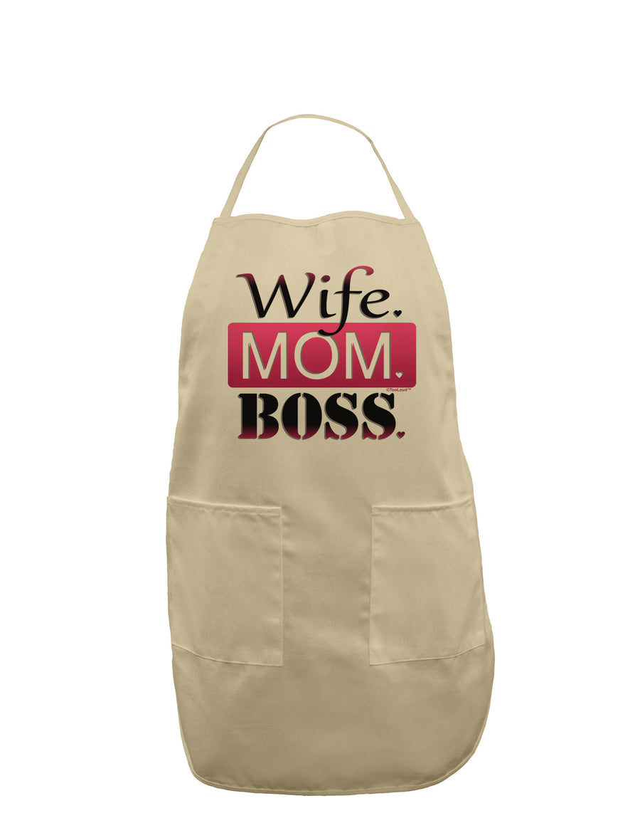 TooLoud Wife Mom Boss Adult Apron-Bib Apron-TooLoud-White-One-Size-Davson Sales