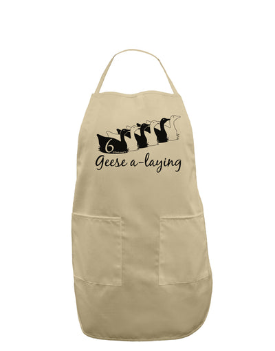 Six Geese A laying Text Adult Apron-Bib Apron-TooLoud-Stone-One-Size-Davson Sales