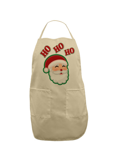 Ho Ho Ho Santa Claus Face Faux Applique Adult Apron-Bib Apron-TooLoud-Stone-One-Size-Davson Sales