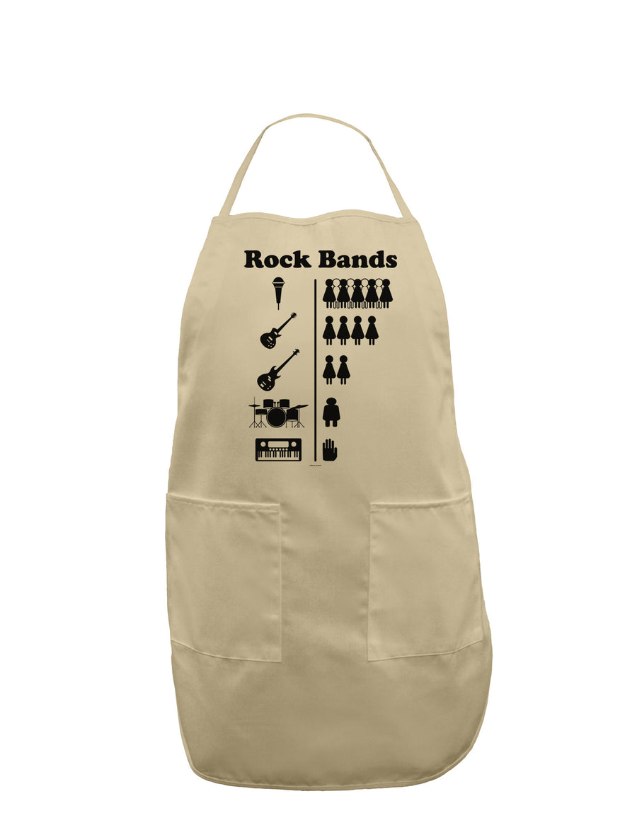 Rock Band Pictograph Adult Apron-Bib Apron-TooLoud-White-One-Size-Davson Sales