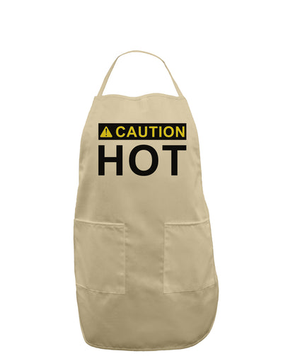 Caution Hot Warning Sign Adult Apron-Bib Apron-TooLoud-Stone-One-Size-Davson Sales