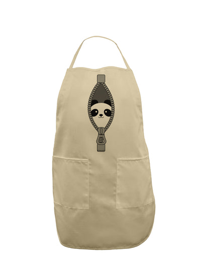 Funny Panda Peeking Out of Zipper Adult Apron by TooLoud-Bib Apron-TooLoud-Stone-One-Size-Davson Sales