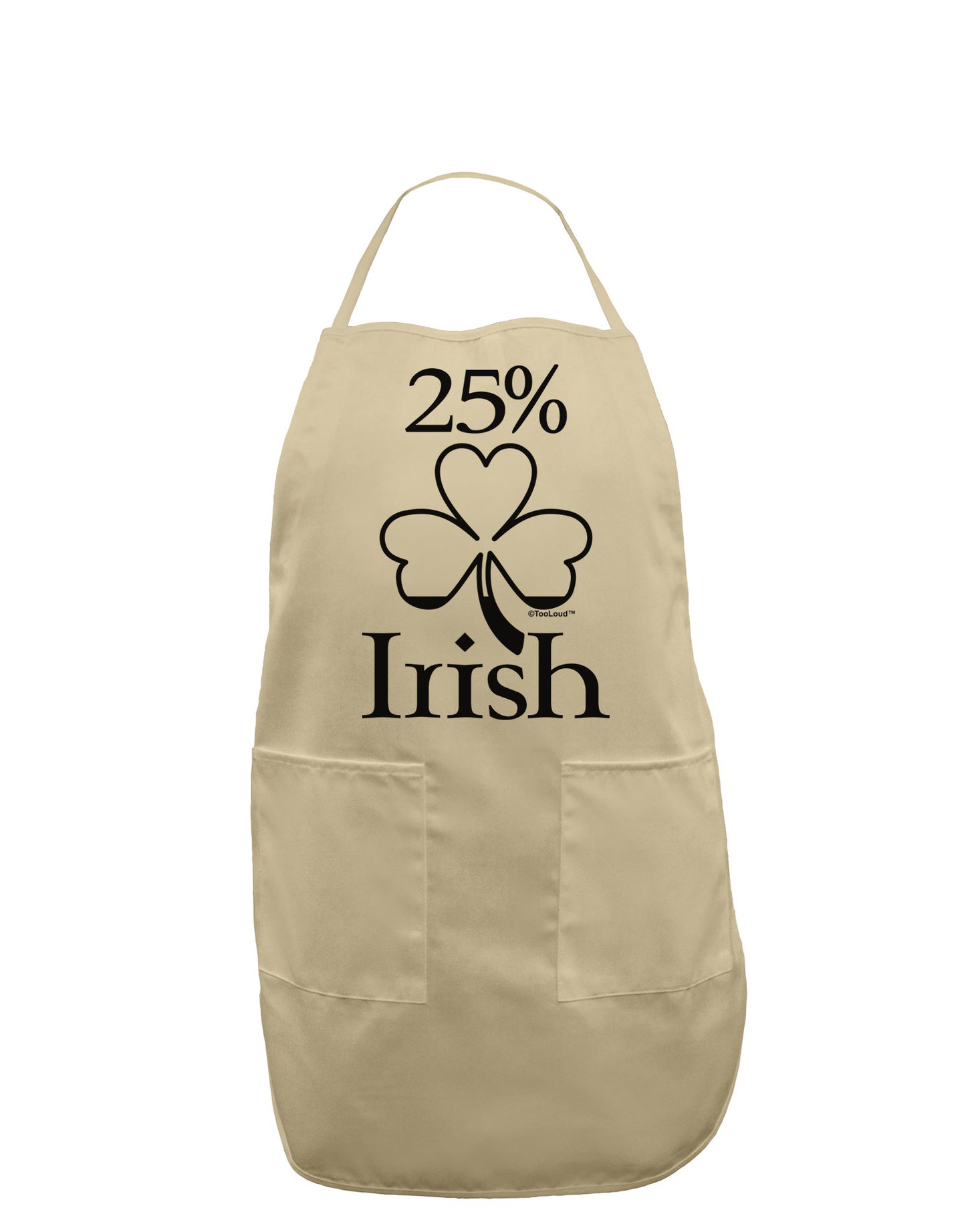 25 Percent Irish - St Patricks Day Adult Apron by TooLoud-Bib Apron-TooLoud-Stone-One-Size-Davson Sales