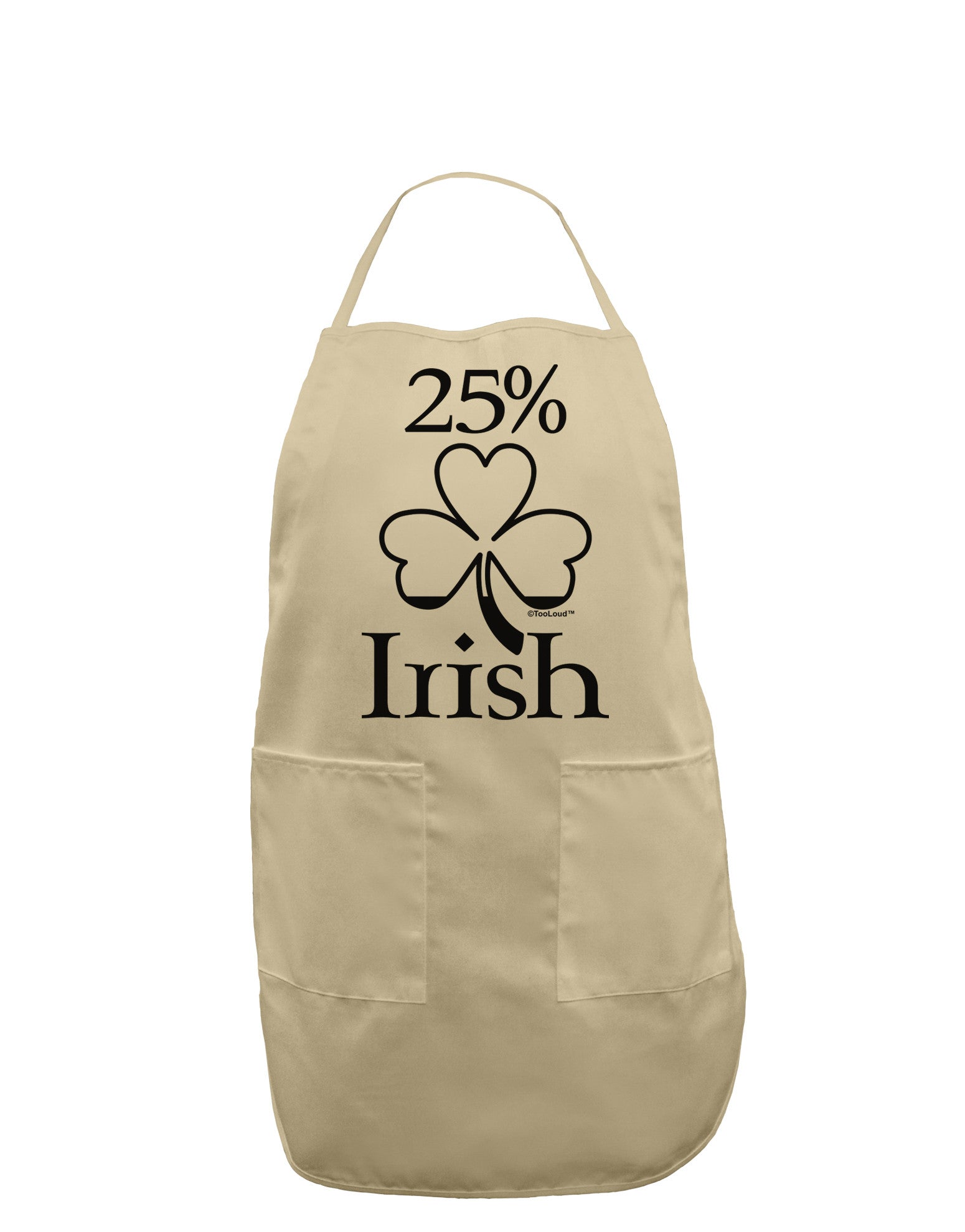 25 Percent Irish - St Patricks Day Adult Apron by TooLoud-Bib Apron-TooLoud-Stone-One-Size-Davson Sales