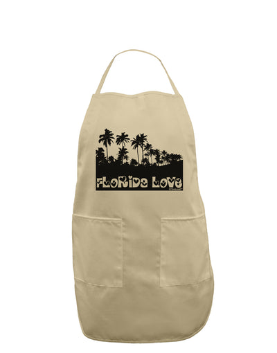 Florida Love - Palm Trees Cutout Design Adult Apron by TooLoud-Bib Apron-TooLoud-Stone-One-Size-Davson Sales