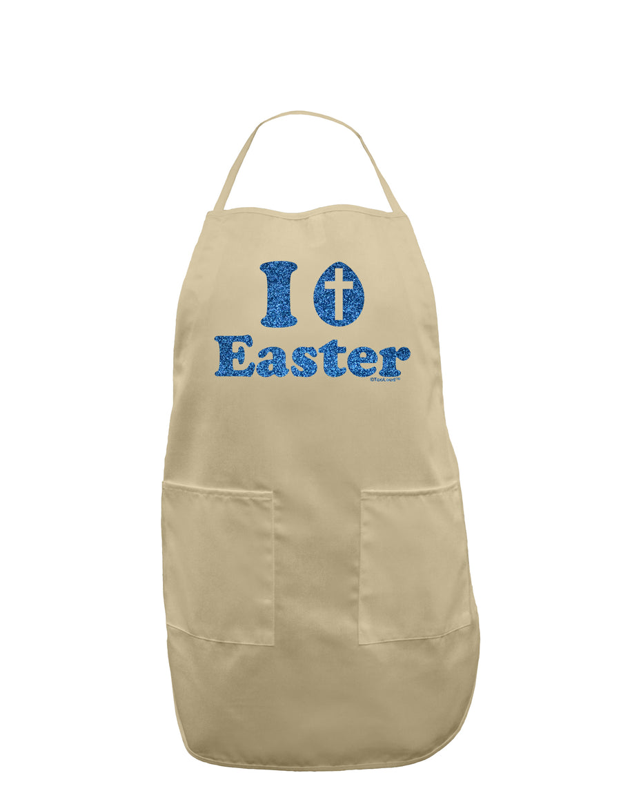 I Egg Cross Easter - Blue Glitter Adult Apron by TooLoud