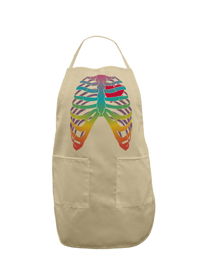 Rainbow Skeleton Ribcage with Heart Adult Apron-Bib Apron-TooLoud-Stone-One-Size-Davson Sales