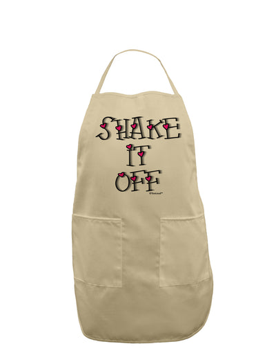 Shake It Off Text Cute with Hearts Adult Apron by TooLoud-Bib Apron-TooLoud-Stone-One-Size-Davson Sales