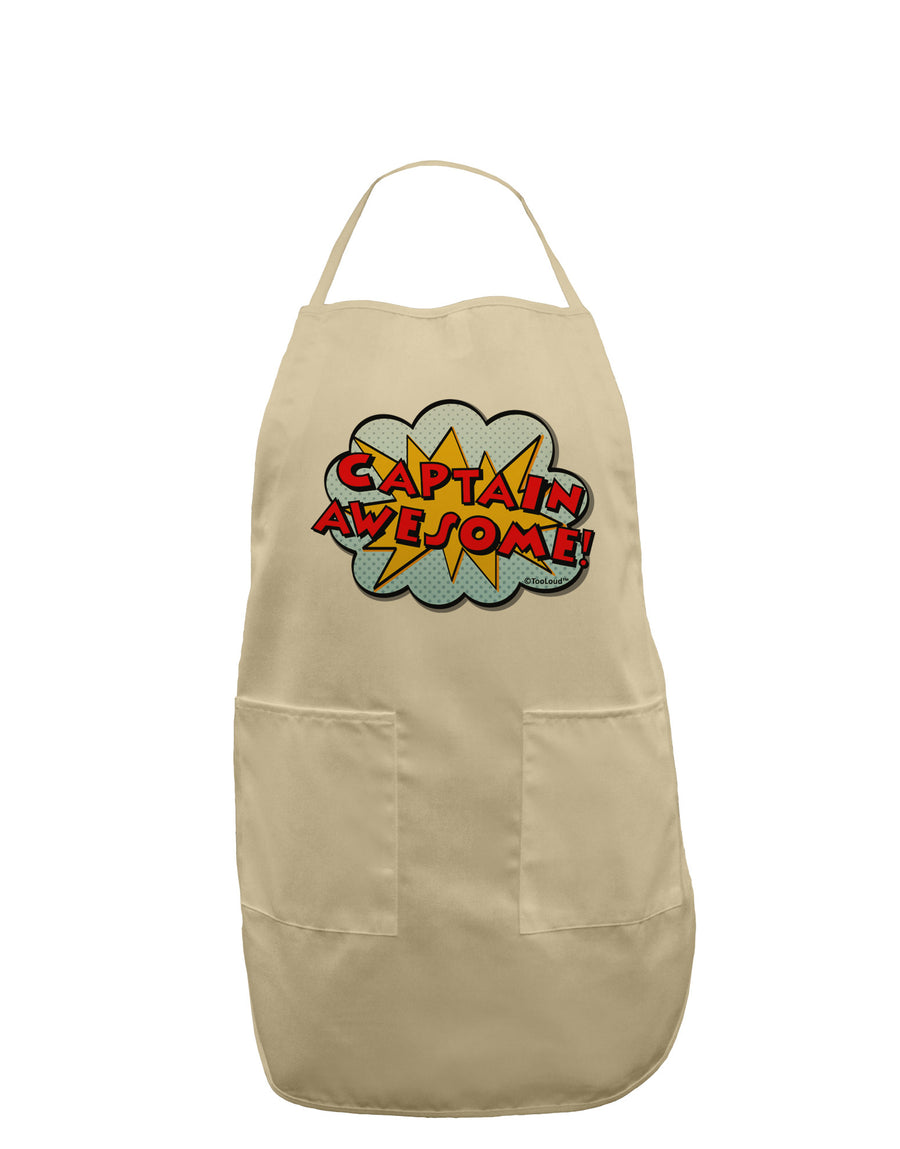 Captain Awesome - Superhero Style Adult Apron by TooLoud-Bib Apron-TooLoud-White-One-Size-Davson Sales