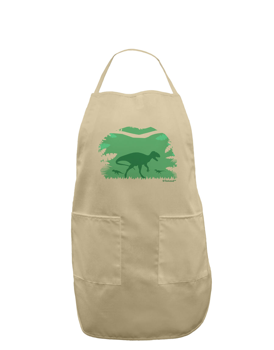 Dinosaur Silhouettes - Jungle Adult Apron by TooLoud-Bib Apron-TooLoud-White-One-Size-Davson Sales