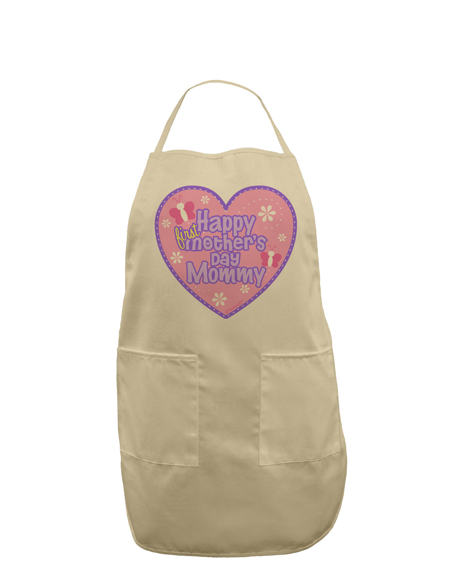 Happy First Mother's Day Mommy - Pink Adult Apron by TooLoud-Bib Apron-TooLoud-White-One-Size-Davson Sales