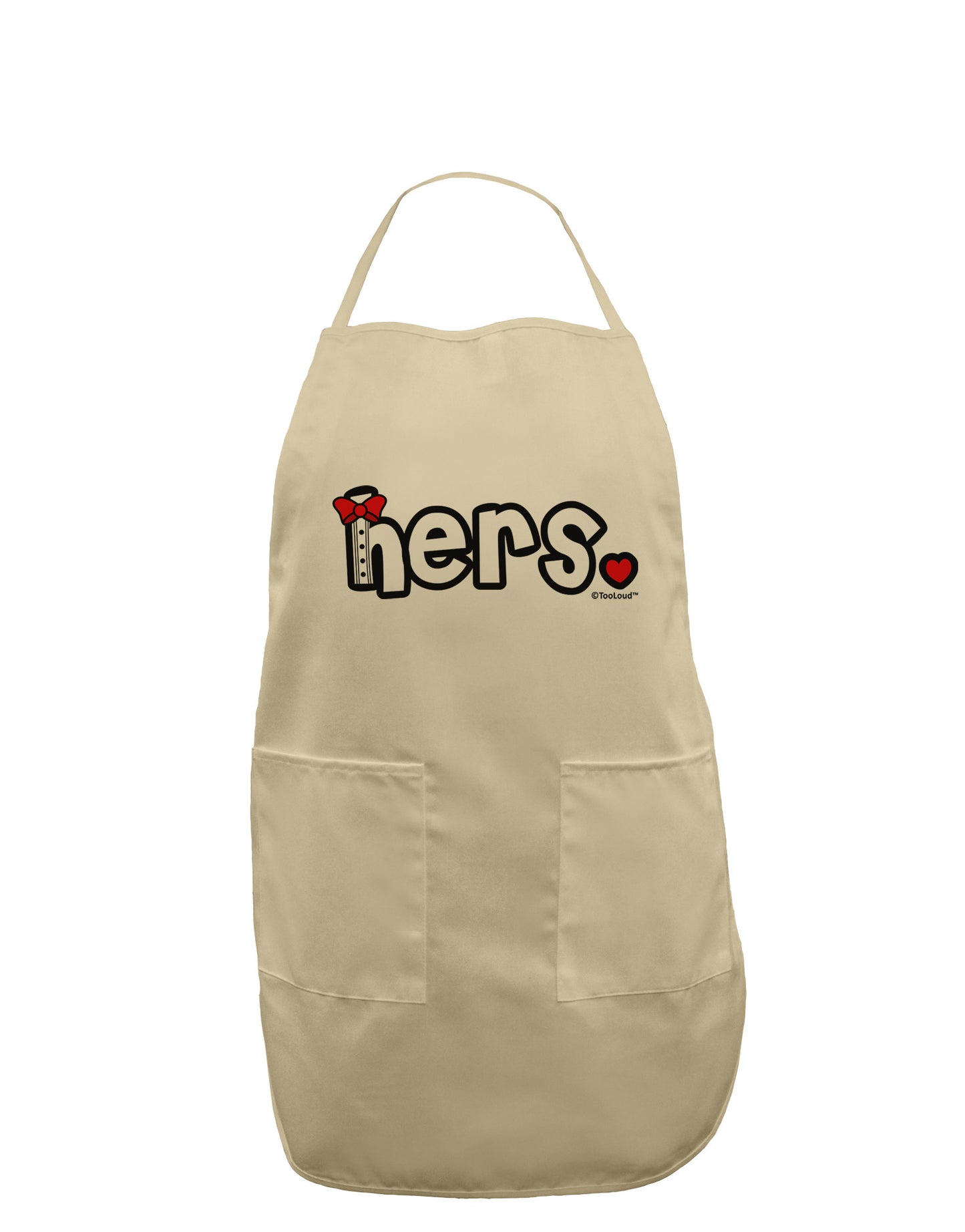 Matching His and Hers Design - Hers - Red Bow Tie Adult Apron by TooLoud-Bib Apron-TooLoud-Stone-One-Size-Davson Sales