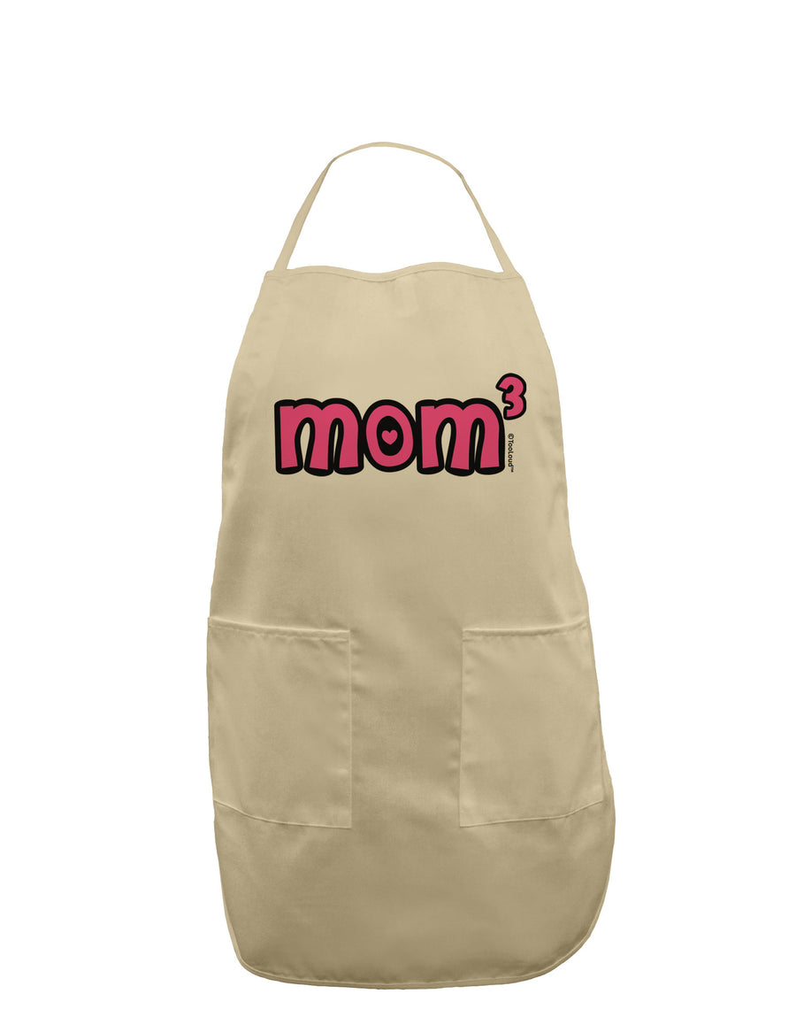 Mom Cubed - Cute Mom of Three Design Adult Apron by TooLoud-Bib Apron-TooLoud-White-One-Size-Davson Sales