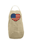 American Flag Heart Design Adult Apron by TooLoud-Bib Apron-TooLoud-Stone-One-Size-Davson Sales