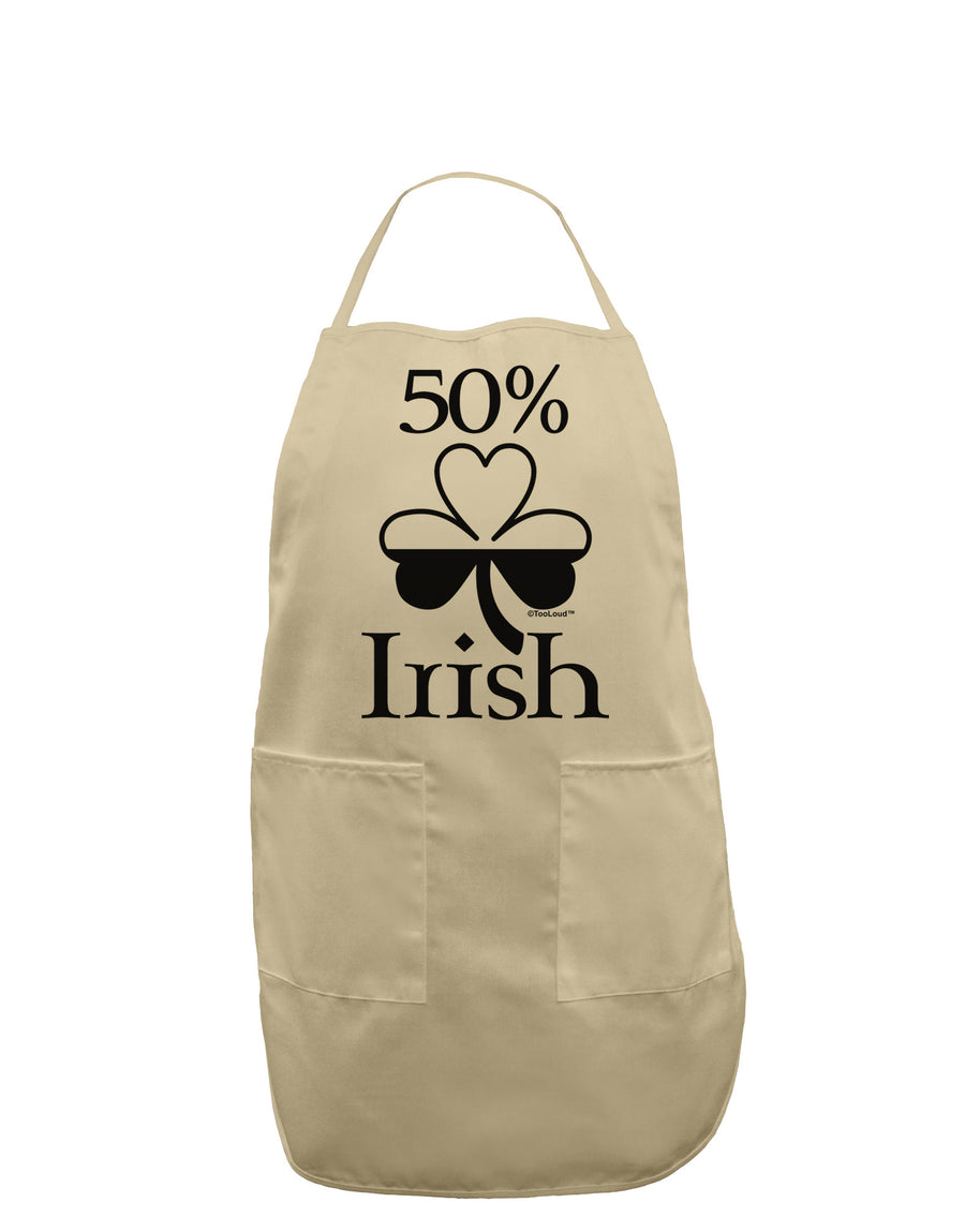 50 Percent Irish - St Patricks Day Adult Apron by TooLoud-Bib Apron-TooLoud-White-One-Size-Davson Sales