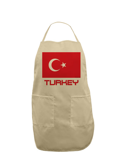 Turkey Flag with Text Adult Apron by TooLoud-Bib Apron-TooLoud-Stone-One-Size-Davson Sales