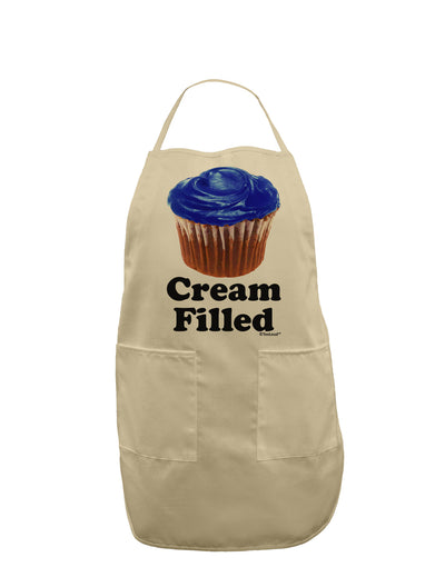 Cream Filled Blue Cupcake Design Adult Apron by TooLoud-Bib Apron-TooLoud-Stone-One-Size-Davson Sales