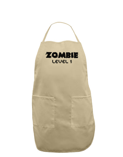 Zombie Level 1 - Funny - Halloween Adult Apron-Bib Apron-TooLoud-Stone-One-Size-Davson Sales