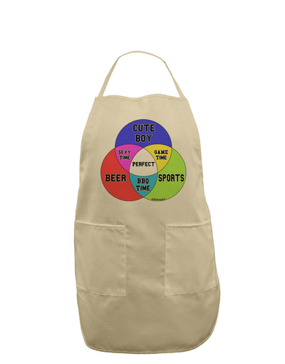 Beer Boy and Sports Diagram Adult Apron-Bib Apron-TooLoud-Stone-One-Size-Davson Sales