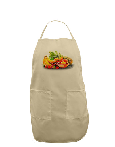 Watercolor Fruit Bowl 1 Adult Apron-Bib Apron-TooLoud-Stone-One-Size-Davson Sales