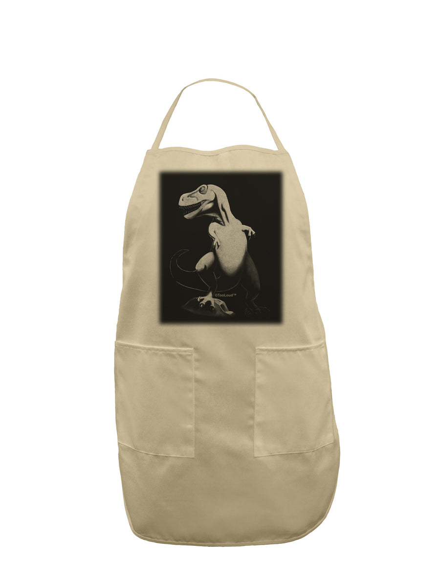 Tyrannosaurus Rex Design - Grayscale Adult Apron by TooLoud-Bib Apron-TooLoud-White-One-Size-Davson Sales