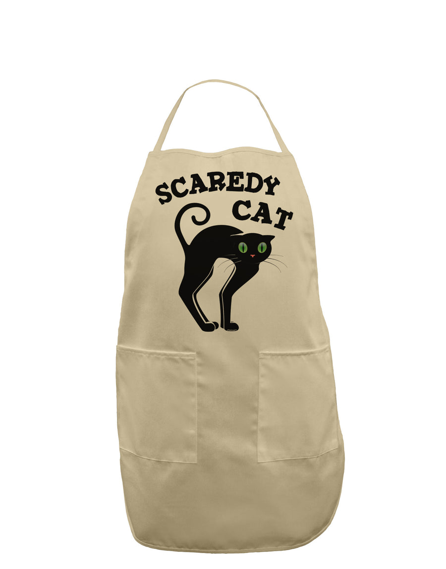 Cute Scaredy Cat Black Cat Halloween Adult Apron-Bib Apron-TooLoud-White-One-Size-Davson Sales