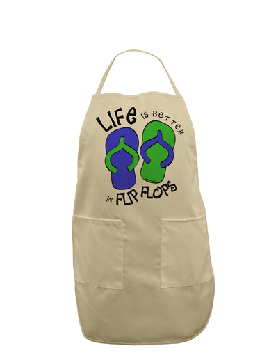 Life is Better in Flip Flops - Blue and Green Adult Apron-Bib Apron-TooLoud-Stone-One-Size-Davson Sales