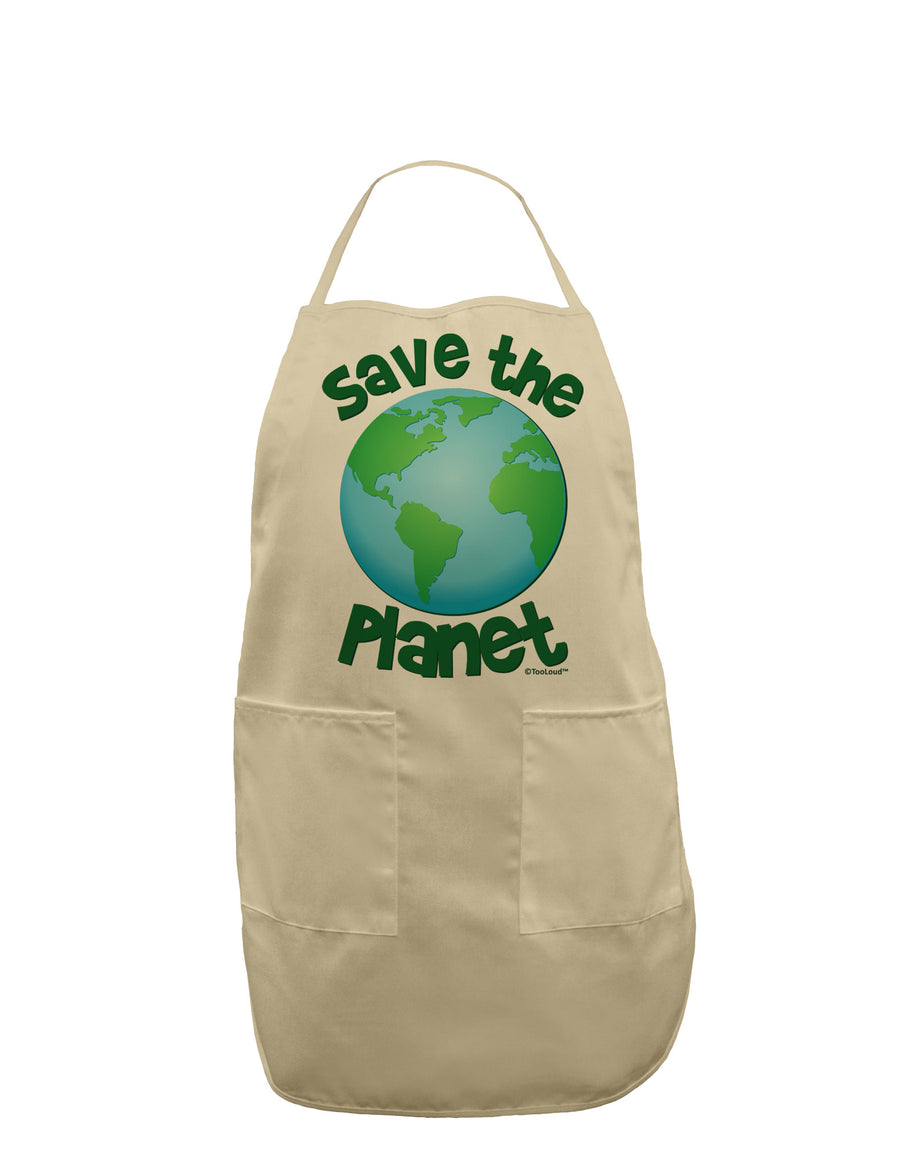 Save the Planet - Earth Adult Apron-Bib Apron-TooLoud-White-One-Size-Davson Sales