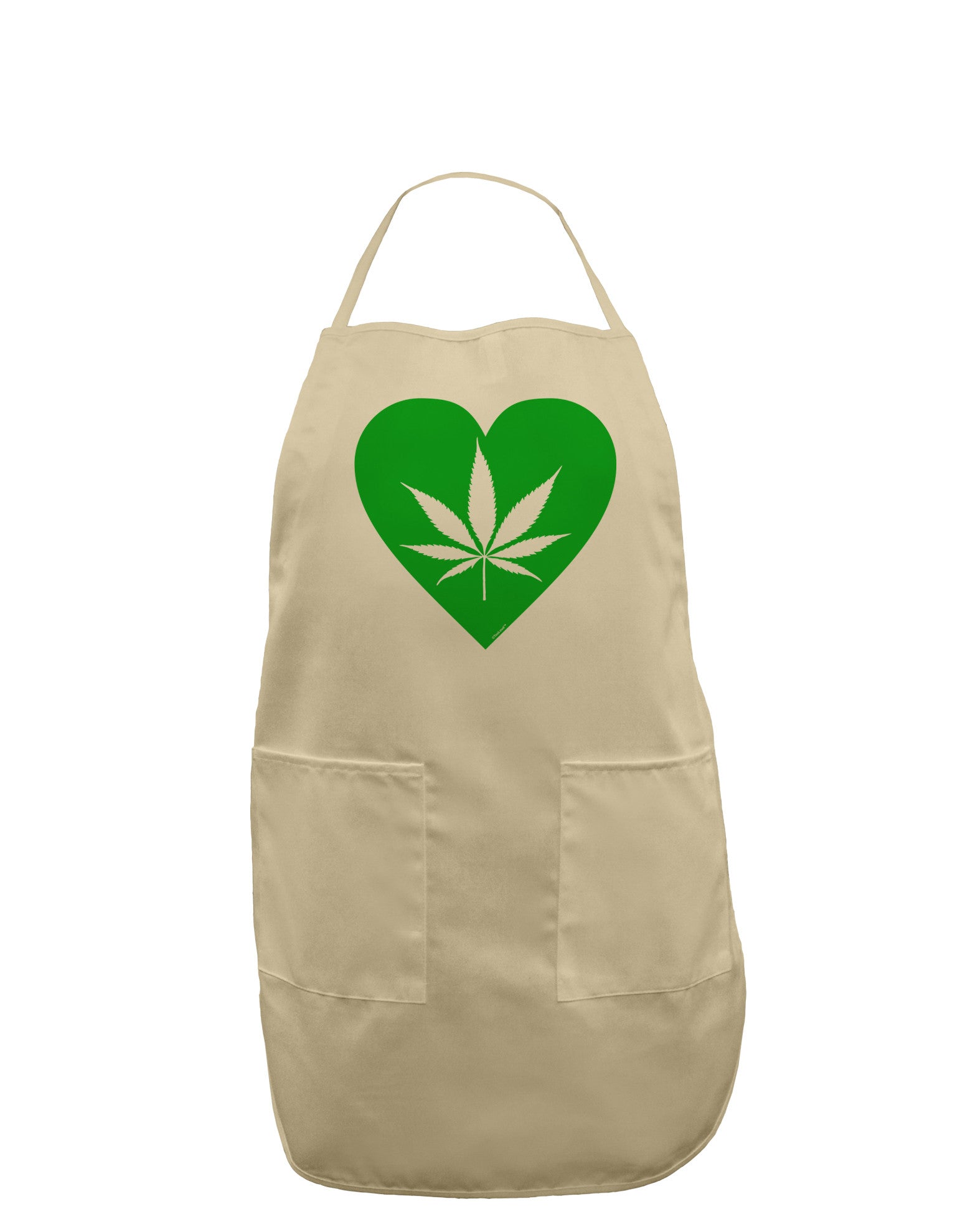 Marijuana Leaf Heart Green Adult Apron-Bib Apron-TooLoud-Stone-One-Size-Davson Sales